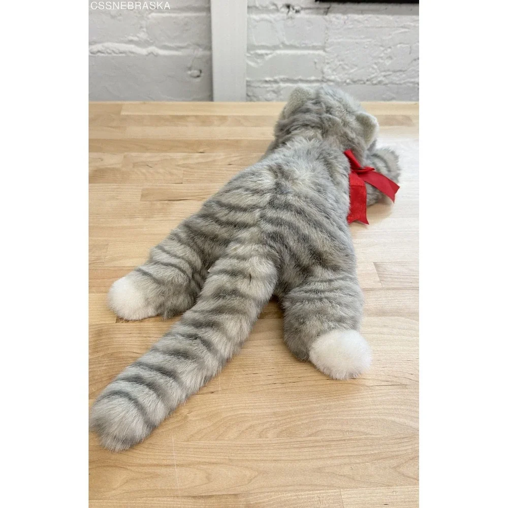 Ty Classic Grey Tabby Cat Plush Silver 22 Inch Stuffed Animal 1999 Vintage